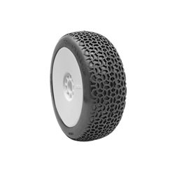 AKA Scribble 1:8 Buggy Tyre Soft Longwear on white Evo Wheels (2)