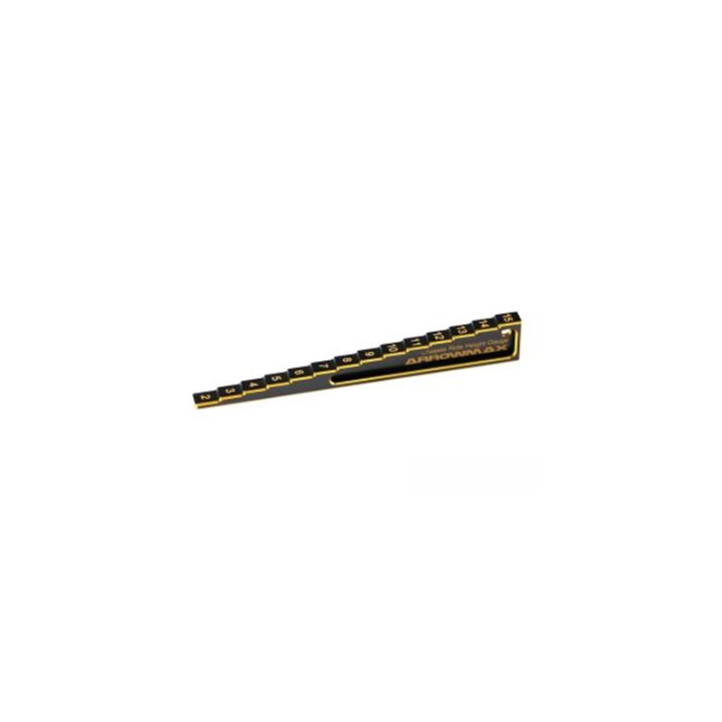 CHASSIS RIDE HEIGHT GAUGE STEPPED 2 TO 15MM BLACK GOLDEN