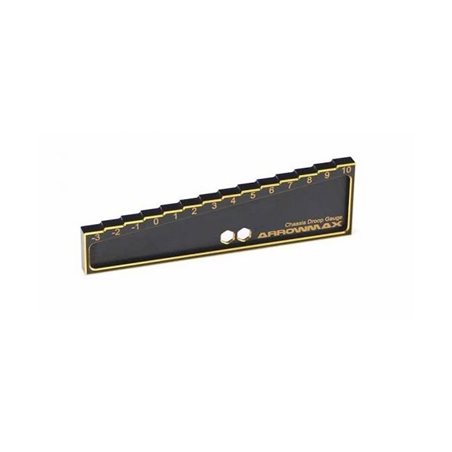 CHASSIS DROOP GAUGE 3 TO 10 MM FOR 1:8, 1:10 CARS (20MM) BLACK GOLDEN