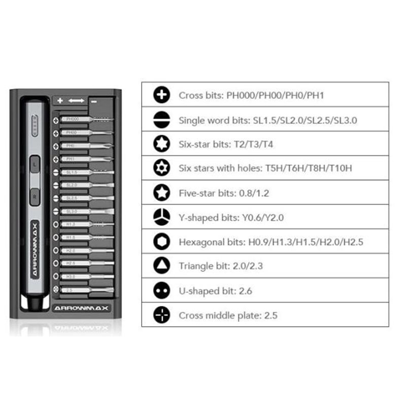 SES Mini Electric Screwdriver With Alu Case (28 in 1) Space Gray