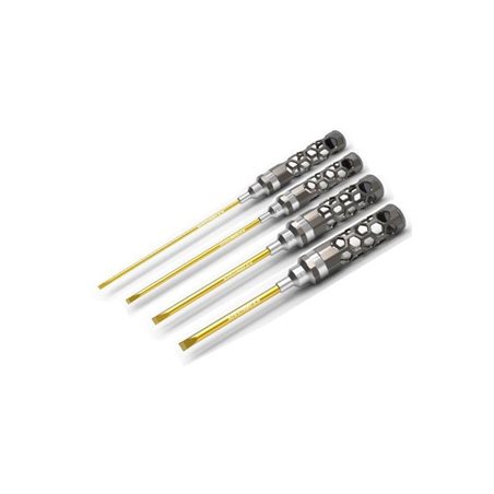 FLAT HEAD SCREWDRIVER SET 3.0, 4.0, 5.0  & 5.8  4PCES HONEYCOMB