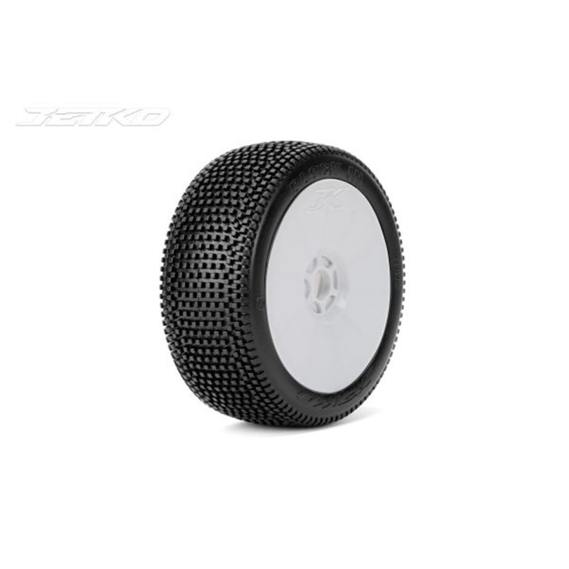 Jetko Block In Soft 1:8 Buggy Pre-glued White Revo Rims (2)