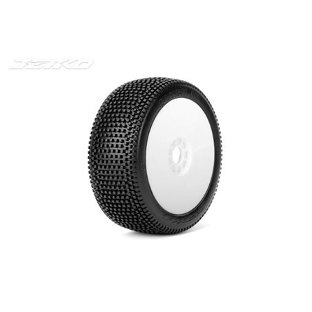 Jetko Block In Super Soft 1:8 Buggy Pre-glued White Revo Rims (2)