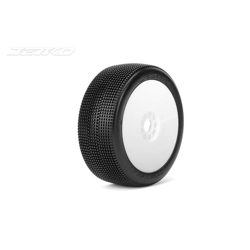 Jetko Lesnar Composite Soft 1:8 Buggy Pre-glued White Revo Rims (2)