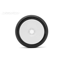 Jetko Lesnar Soft 1:8 Buggy Pre-glued White Revo Rims (2)