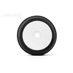 Jetko Dirt Slinger Super Soft 1:8 Buggy Pre-glued White Revo Rims (2)