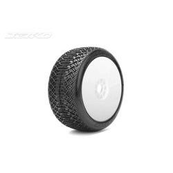 Jetko J One Comp. Soft Belted 1:8 Buggy Pre-glued White Revo Rims (2)