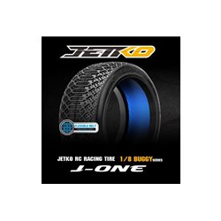 Jetko J One Comp. Ultra Soft Belted 1:8 Buggy on White Revo Rims (2)