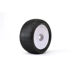 Jetko Block In Soft 1:8 Truggy Pre-glued on White Rims (2)