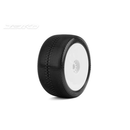 Jetko Desirer Super Soft 1:8 Truggy Pre-glued on White Rims (2)