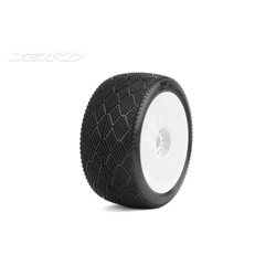 Jetko J-Zero Super Soft 1:8 Truggy Pre-glued on White Rims (2)
