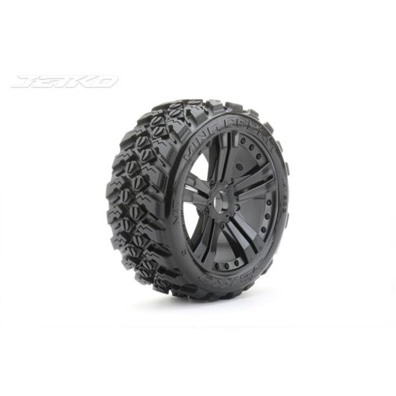 Jetko EX King Cobra 1:8 Buggy Belted Tyre Black Wheels 17mm Hex (2)