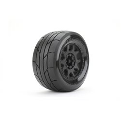 Jetko EX Tyre MT Slick Super Sonic Belted 3.8" Black Wheel 17mm (2)