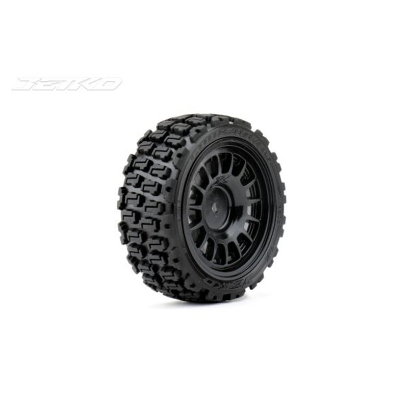 Jetko EX Couragia 1/10 Touring/Rally Tyre Black Wheel 12mm Hex (4)