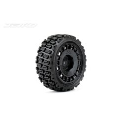 Jetko EX Couragia 1/10 Touring/Rally Tyre Black Wheel 12mm Hex (4)