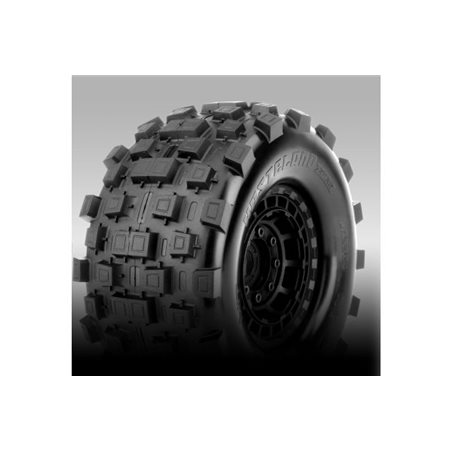 Jetko EX Tyre XMT Wasteland Belted Black Wheel 24mm Xmaxx & Kraton(2)