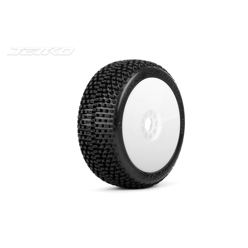Jetko Dirt Slinger Soft 1:8 Buggy Pre-glued White Revo Rims (2)