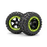 Slyder MT Wheels/Tires Assembled (Black/Green)