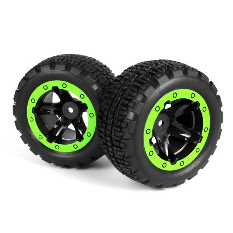 Slyder ST Wheels/Tires Assembled (Black/Green)
