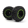 Smyter MT Wheels/Tires Assy (Black/Green/2pcs)