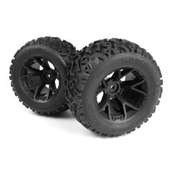 Mounted Linebacker Tire on MT Wheel (Black/2pcs)