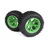 Mounted Linebacker Tire on MT Wheel (Green/2pcs)