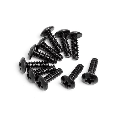 Round Head Self-Tapping Screw M3x10mm (10Pcs)