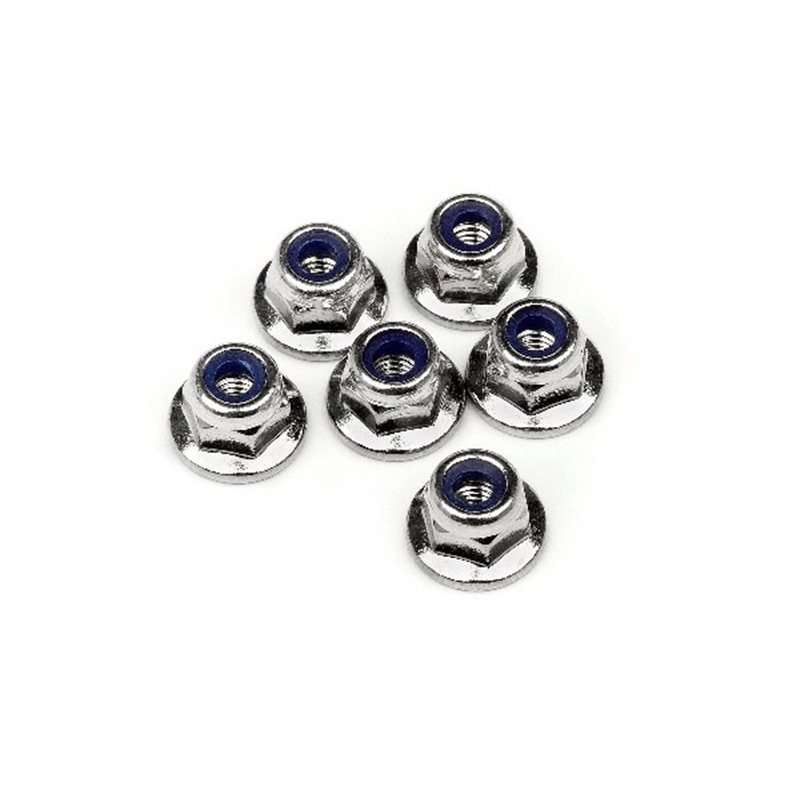 Flanged Lock Nut M3 6Pcs