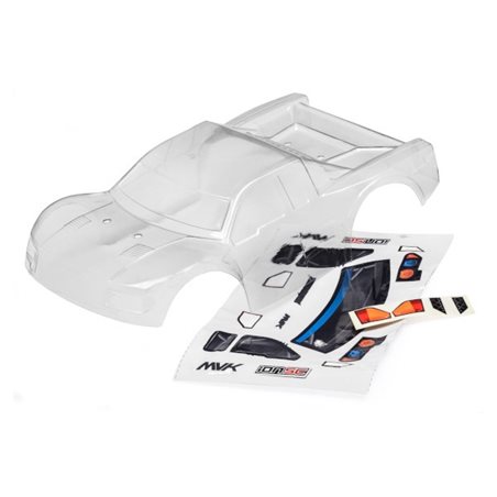 CLEAR SHORT COURSE BODY WITH DECALS (ION SC)