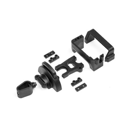CENTRE DIFF AND SERVO MOUNTS W/WIRE HOLDER AND COV
