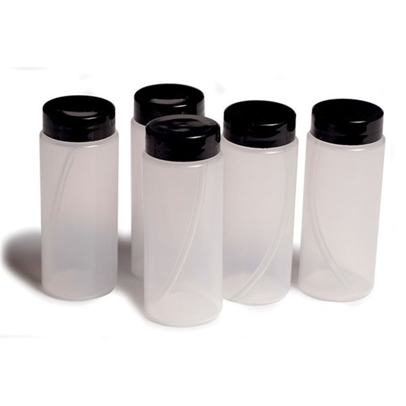 Plastic bottle w/flat cap 80cc 5pcs 31