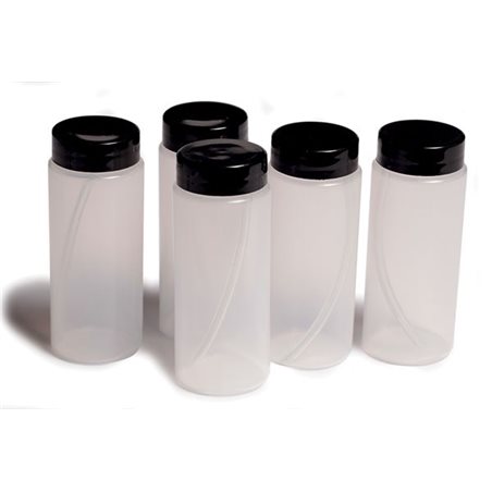 Plastic bottle w/flat cap 80cc 5pcs 31