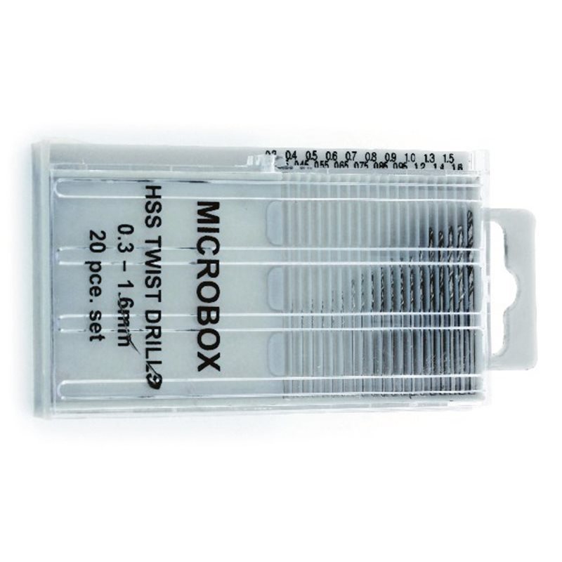 Microbox drill set (20) 0.3-1.6mm