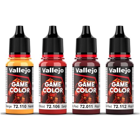Game Color, red color set 4x18ml 