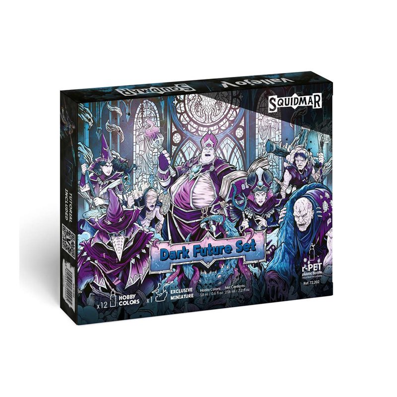 Dark Future paint set 12 ass. game colors + figure