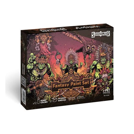 Fantasy paint set,12 ass. game colors + figure