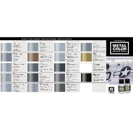 Color chart metal color