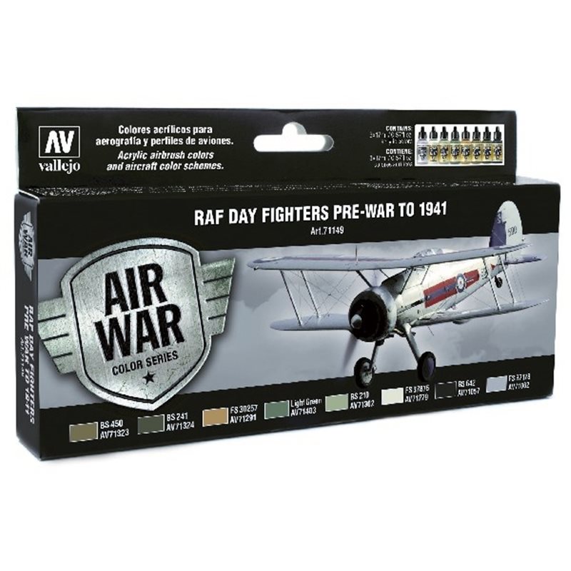 Model Air set Day Fighters pre-war to 1941 8x17ml