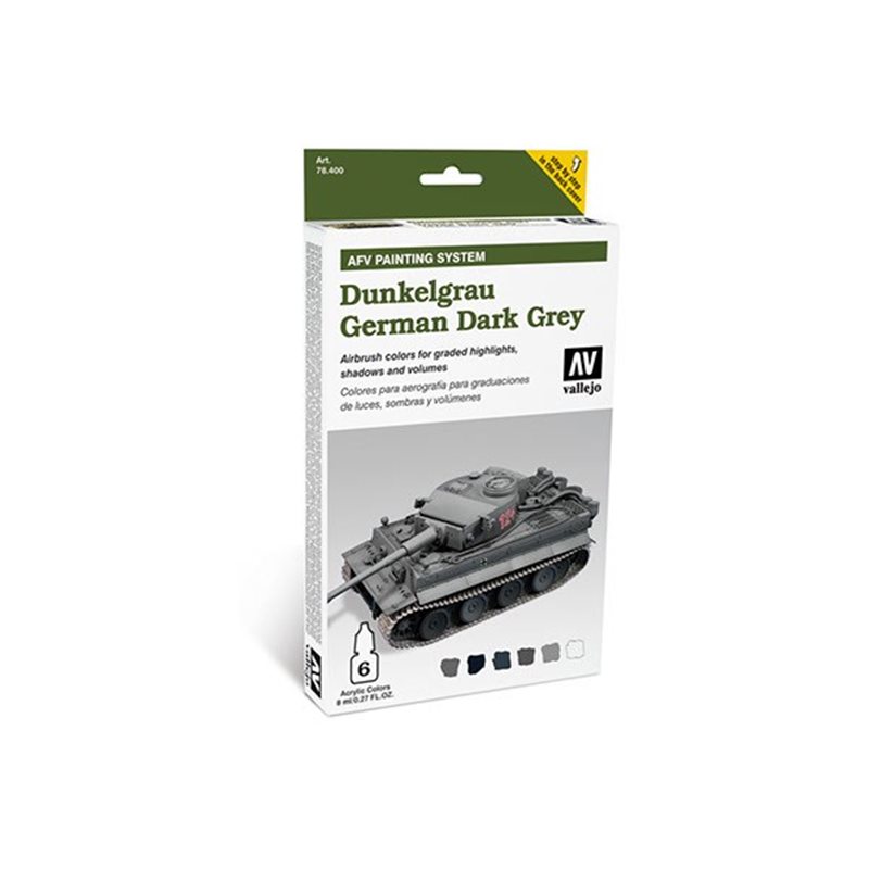 Model Air set AFV dunkelgrau WWII 6x8ml
