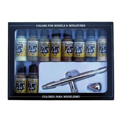 Model Air set camouflage colors 10x17ml + airbrush