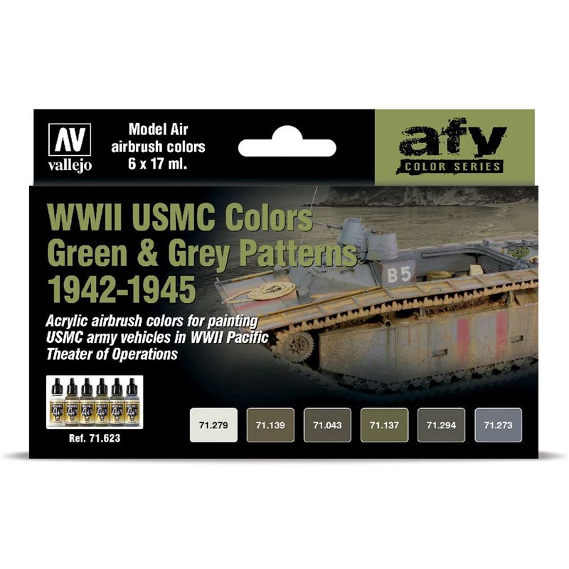 WWII USMC Colors green & grey patternes 1942-1945 