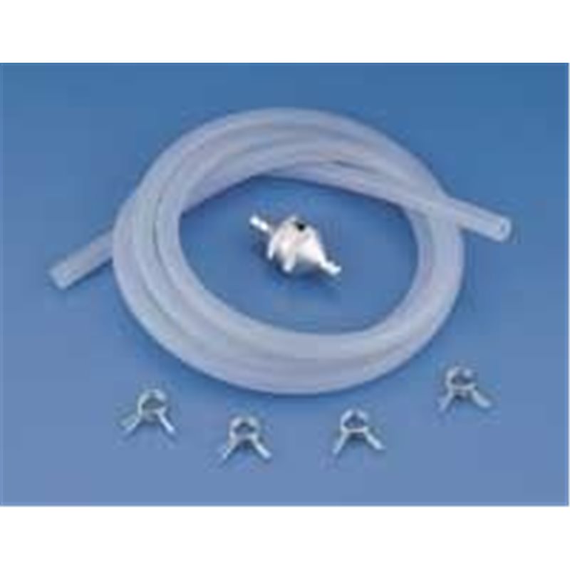 Silicone Tubing Blue 90cm (2.3mm id) w. fuel filter &amp; clips