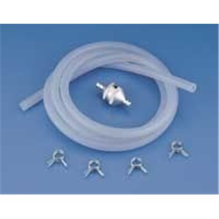 Silicone Tubing Blue 90cm (3.2mm id) with fuelfilter &amp clips