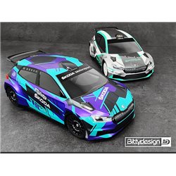 SKODA Fabia RS Rally2 Clear Body 1/10 Rally 190mm Hard 1,2mm