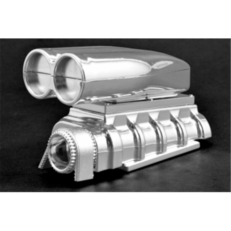Mock Intake &amp Blower Set Shotgun Style Chrome