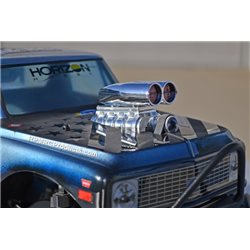 Mock Intake &amp Blower Set Shotgun Style Chrome