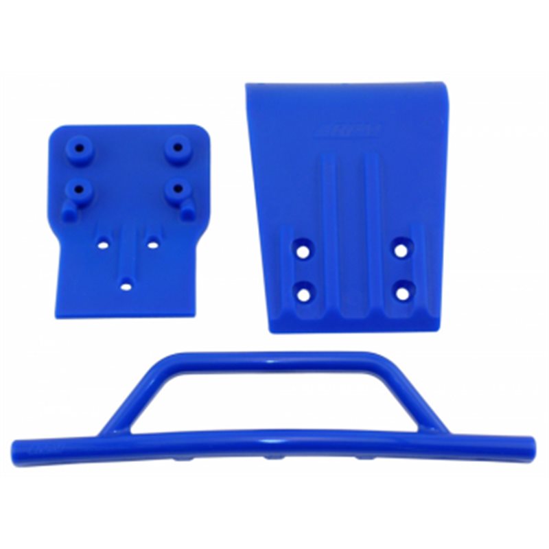 Bumper &amp Skid Plates Front Blue Slash 4x4