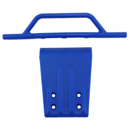Bumper and Skidplate Front Blue Slash 2WD, Nitro Slash