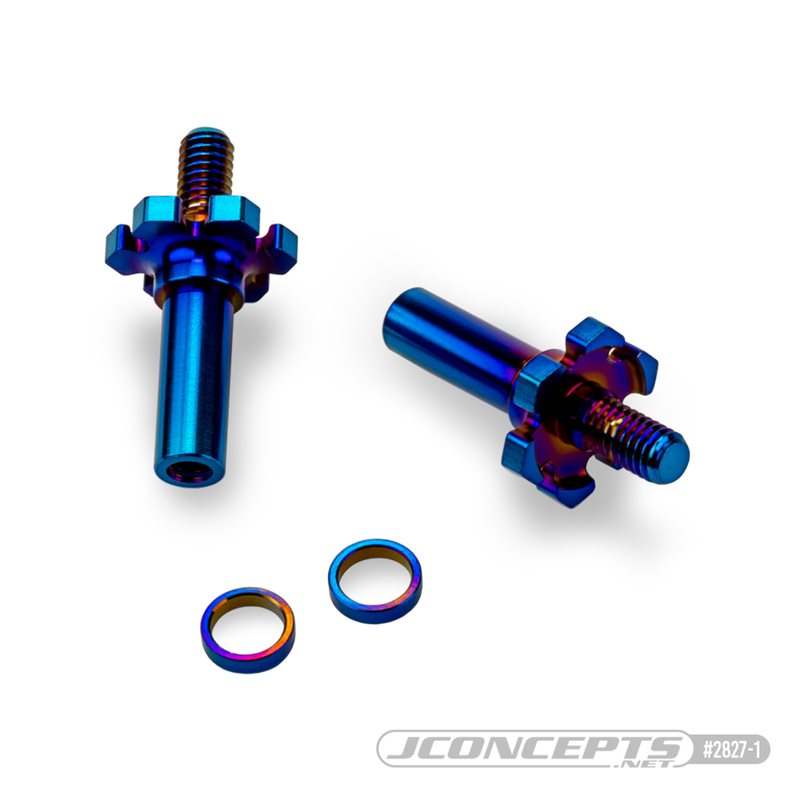 JConcepts - adjustable RC10B7 | RC10B7D titanium front axle, 2pc - burnt blue