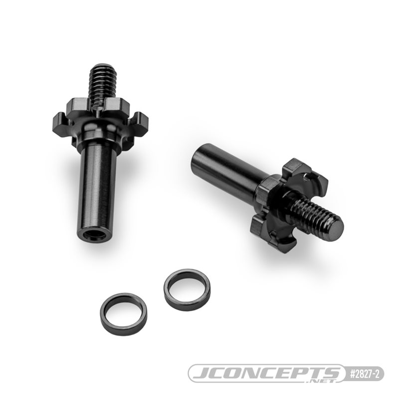 JConcepts - adjustable RC10B7 | RC10B7D titanium front axle, 2pc - stealth black